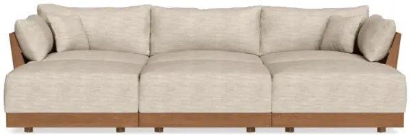 Modular Bondi Espresso 3-Seater Daybed Sofa Sectional in Wheat | Classic Blend