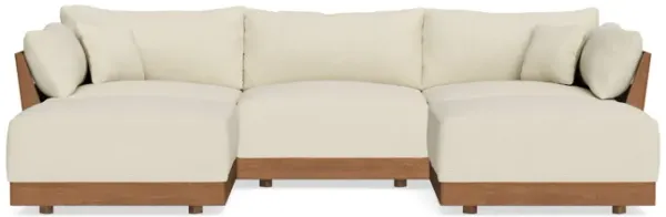 Modular Bondi Espresso 3-Seater U-Sectional in Parchment | Memory Foam Blend
