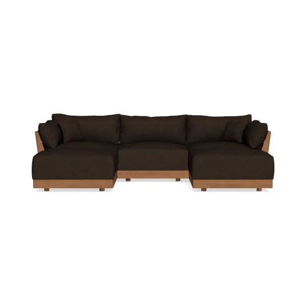 Modular Bondi Espresso 3-Seater U-Sectional in Espresso | Classic Blend
