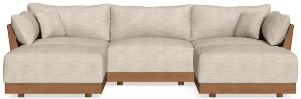 Modular Bondi Espresso 3-Seater U-Sectional in Wheat | Memory Foam Blend
