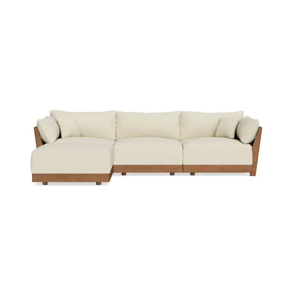 Modular Bondi Espresso 3-Seater Sectional in Parchment | Classic Blend