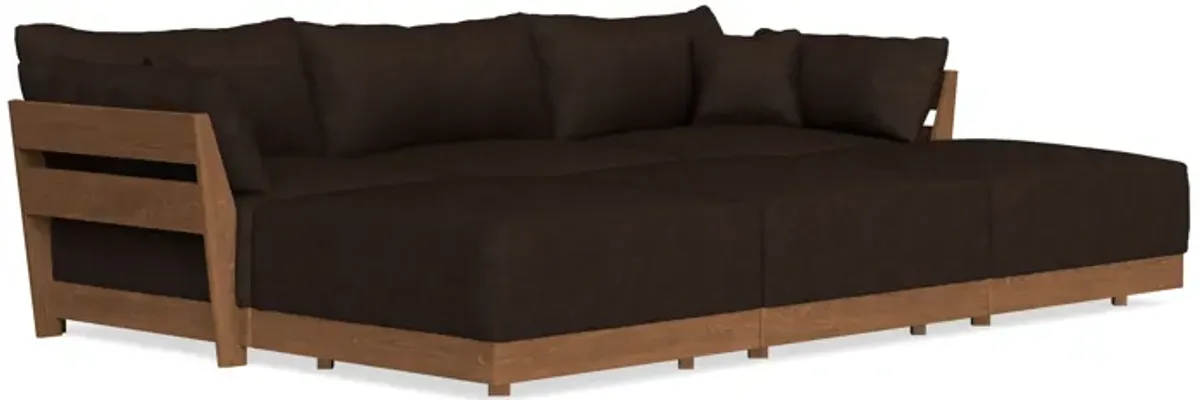 Modular Bondi Espresso 3-Seater Daybed Sofa Sectional in Espresso | Classic Blend