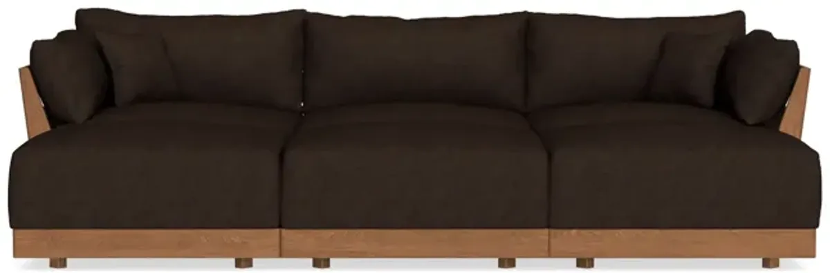 Modular Bondi Espresso 3-Seater Daybed Sofa Sectional in Espresso | Classic Blend