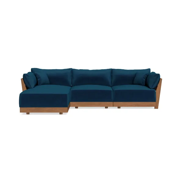 Modular Bondi Espresso 3-Seater Sectional in Sapphire | Classic Blend