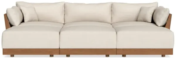 Modular Bondi Espresso 3-Seater Daybed Sofa Sectional in Seashell | Memory Foam Blend