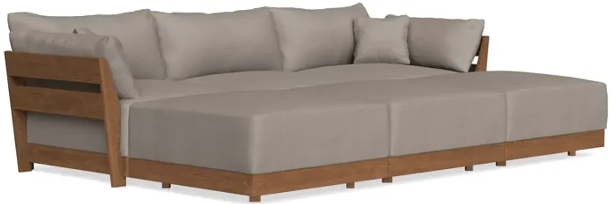 Modular Bondi Espresso 3-Seater Daybed Sofa Sectional in Cinder Gray | Memory Foam Blend