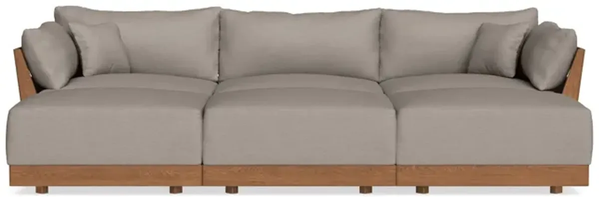 Modular Bondi Espresso 3-Seater Daybed Sofa Sectional in Cinder Gray | Memory Foam Blend