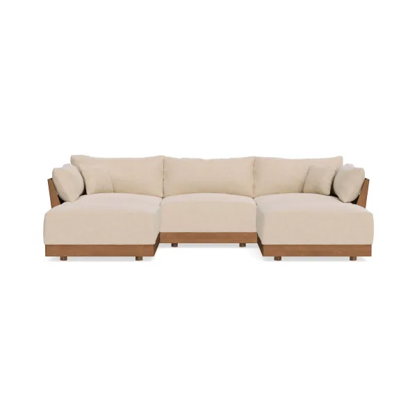 Modular Bondi Espresso 3-Seater U-Sectional in Vanilla | Classic Blend