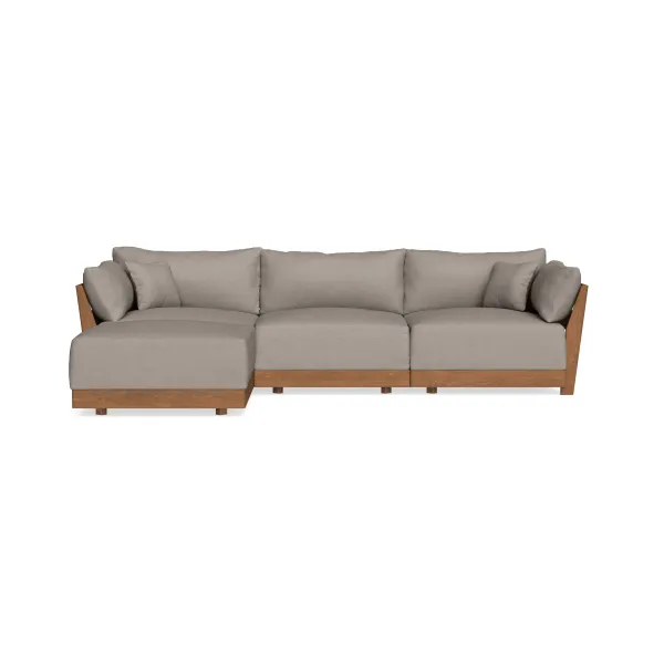 Modular Bondi Espresso 3-Seater Sectional in Cinder Gray | Memory Foam Blend