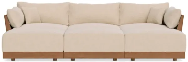 Modular Bondi Espresso 3-Seater Daybed Sofa Sectional in Vanilla | Memory Foam Blend