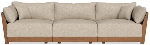Modular Bondi Espresso 3-Seater Sofa in Flax | Memory Foam Blend