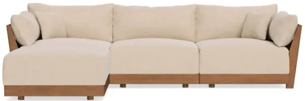 Modular Bondi Espresso 3-Seater Sectional in Vanilla | Memory Foam Blend