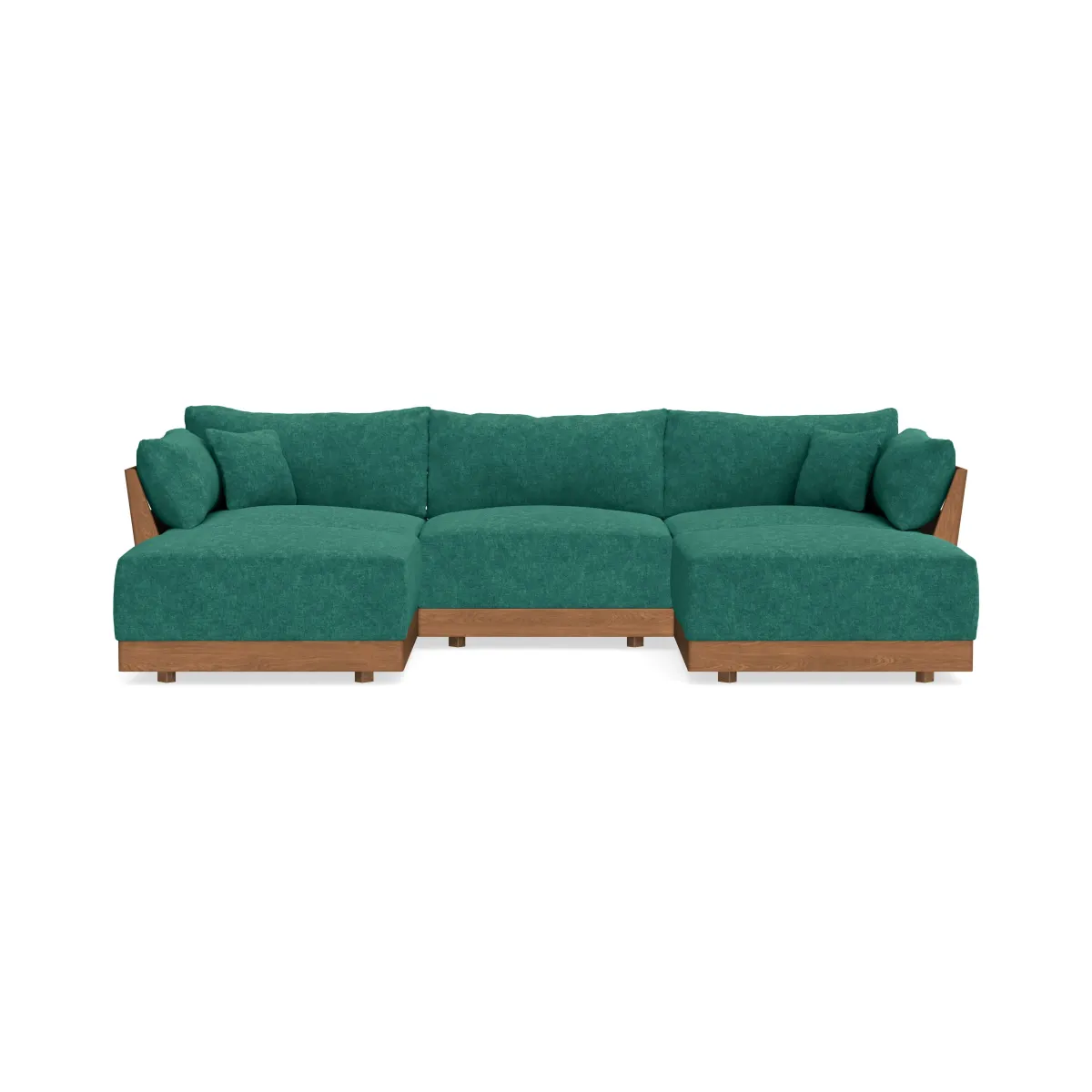 Modular Bondi Espresso 3-Seater U-Sectional in Jade Green | Memory Foam Blend