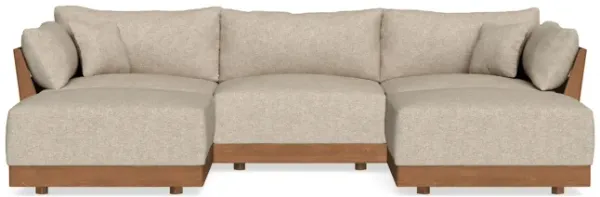 Modular Bondi Espresso 3-Seater U-Sectional in Flax | Memory Foam Blend