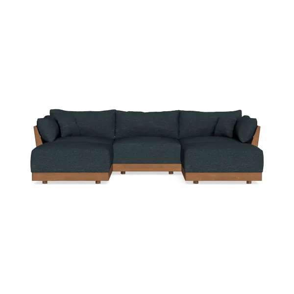 Modular Bondi Espresso 3-Seater U-Sectional in Arctic Navy | Classic Blend