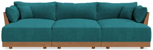 Modular Bondi Espresso 3-Seater Daybed Sofa Sectional in Ocean | Memory Foam Blend