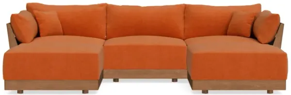 Modular Bondi Espresso 3-Seater U-Sectional in Terracotta | Memory Foam Blend