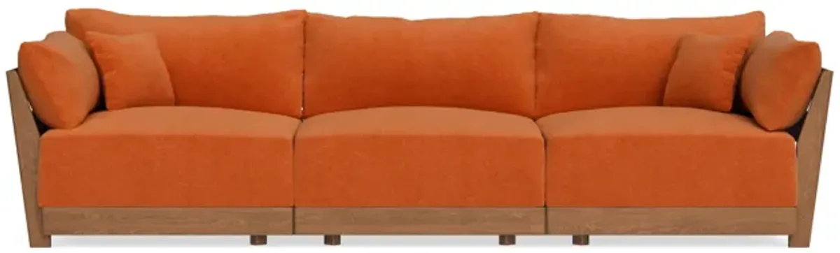 Modular Bondi Espresso 3-Seater Sofa in Terracotta | Memory Foam Blend