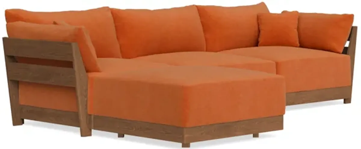 Modular Bondi Espresso 3-Seater Sectional in Terracotta | Classic Blend