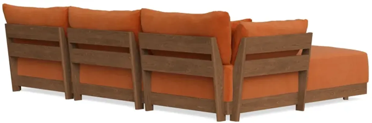 Modular Bondi Espresso 3-Seater Sectional in Terracotta | Classic Blend