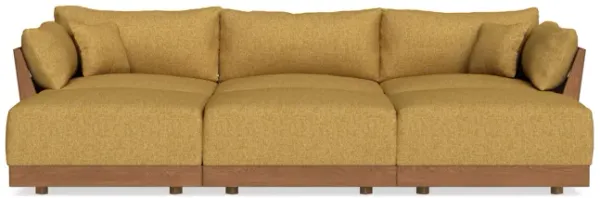 Modular Bondi Espresso 3-Seater Daybed Sofa Sectional in Butterscotch | Memory Foam Blend