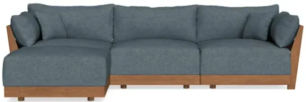 Modular Bondi Espresso 3-Seater Sectional in Stone Blue | Memory Foam Blend