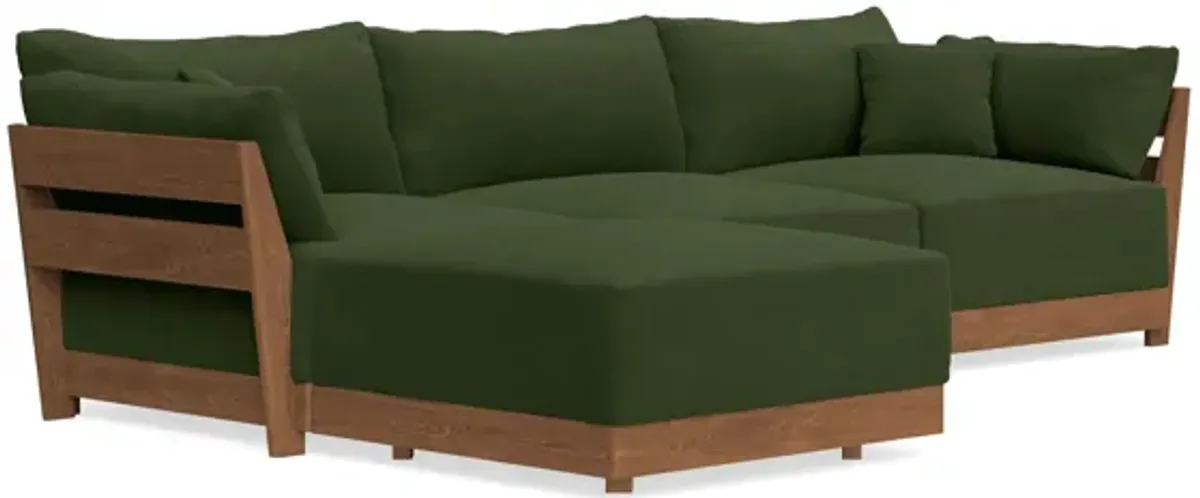 Modular Bondi Espresso 3-Seater Sectional in Tuscan Green | Classic Blend