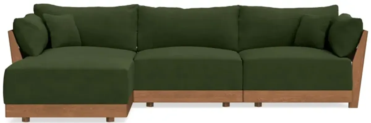 Modular Bondi Espresso 3-Seater Sectional in Tuscan Green | Classic Blend