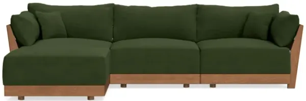 Modular Bondi Espresso 3-Seater Sectional in Tuscan Green | Memory Foam Blend