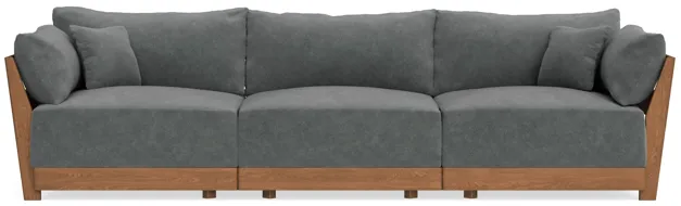 Modular Bondi Espresso 3-Seater Sofa in Chimney Gray | Memory Foam Blend