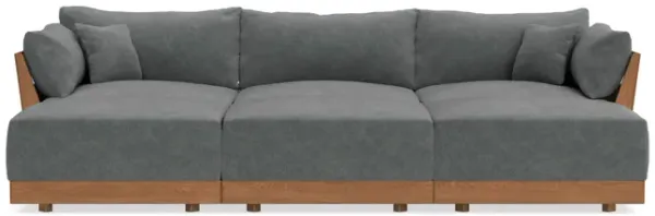 Modular Bondi Espresso 3-Seater Daybed Sofa Sectional in Chimney Gray | Memory Foam Blend