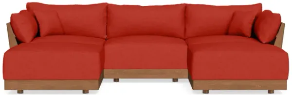 Modular Bondi Espresso 3-Seater U-Sectional in Cayenne | Memory Foam Blend