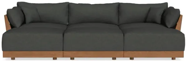 Modular Bondi Espresso 3-Seater Daybed Sofa Sectional in Raven Gray | Memory Foam Blend