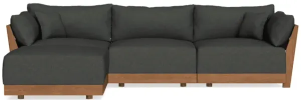 Modular Bondi Espresso 3-Seater Sectional in Raven Gray | Memory Foam Blend
