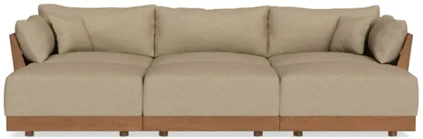 Modular Bondi Espresso 3-Seater Daybed Sofa Sectional in Sand | Memory Foam Blend