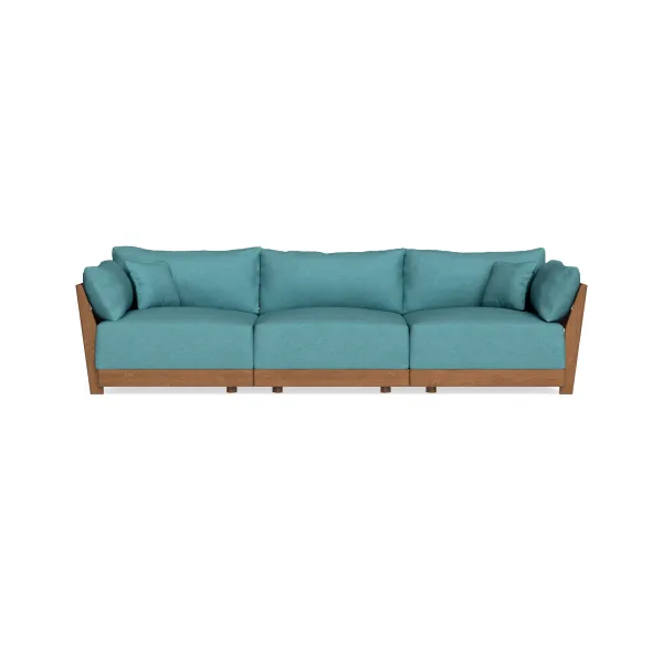 Modular Bondi Espresso 3-Seater Sofa in Blue Lagoon | Memory Foam Blend