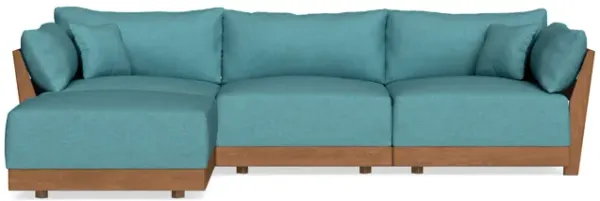Modular Bondi Espresso 3-Seater Sectional in Blue Lagoon | Classic Blend