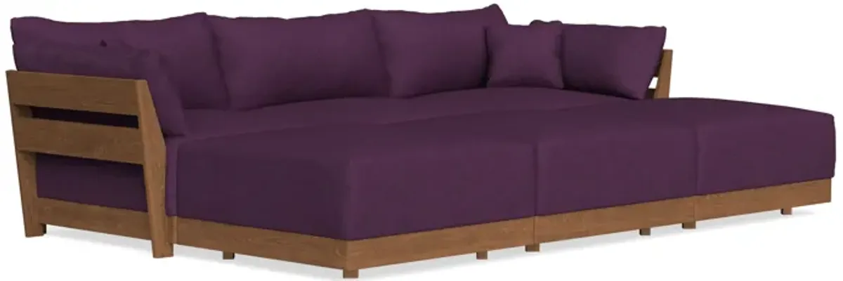 Modular Bondi Espresso 3-Seater Daybed Sofa Sectional in Aubergine | Memory Foam Blend