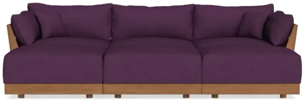 Modular Bondi Espresso 3-Seater Daybed Sofa Sectional in Aubergine | Memory Foam Blend