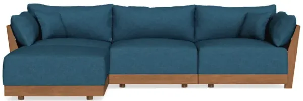 Modular Bondi Espresso 3-Seater Sectional in Yale Blue | Classic Blend