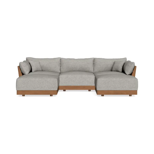 Modular Bondi Espresso 3-Seater U-Sectional in Fog | Classic Blend