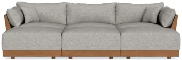 Modular Bondi Espresso 3-Seater Daybed Sofa Sectional in Fog | Classic Blend