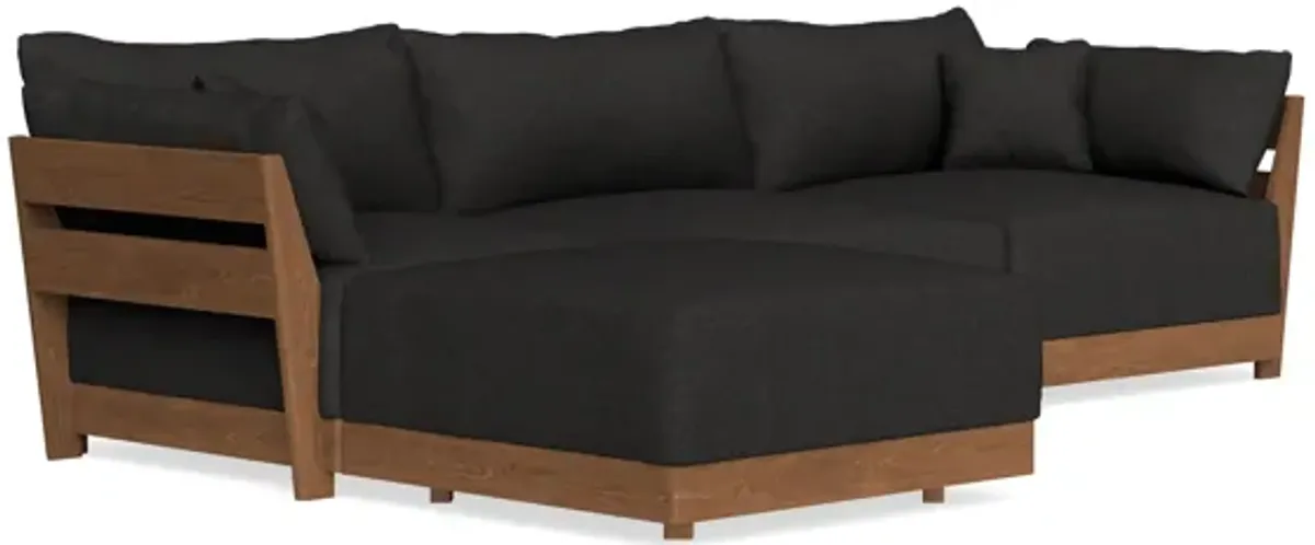Modular Bondi Espresso 3-Seater Sectional in Peppercorn | Memory Foam Blend