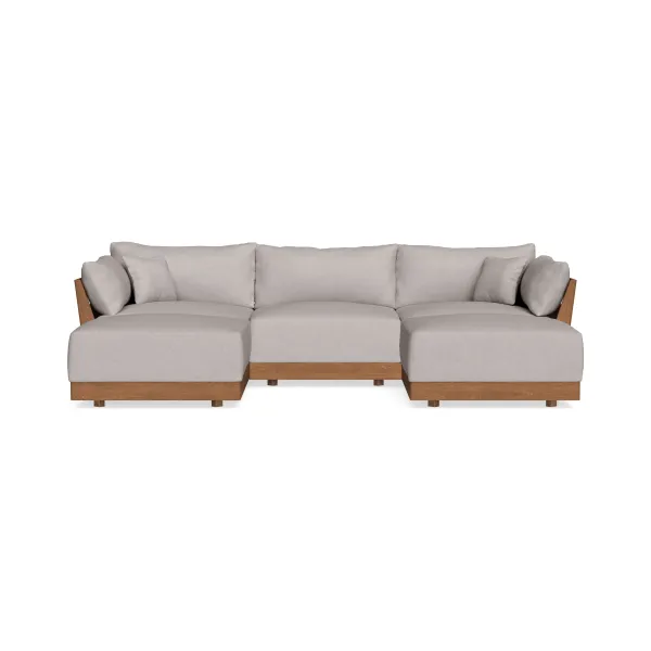 Modular Bondi Espresso 3-Seater U-Sectional in Cloud | Classic Blend