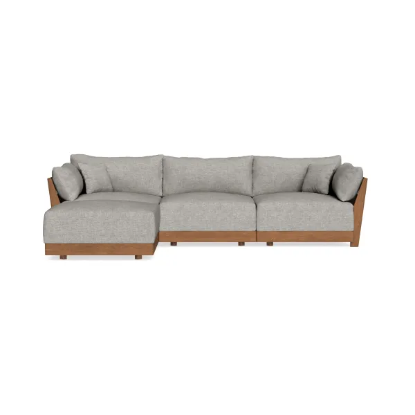 Modular Bondi Espresso 3-Seater Sectional in Fog | Classic Blend