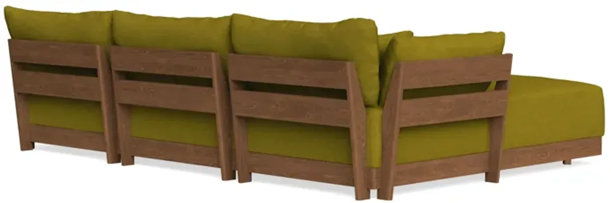 Modular Bondi Espresso 3-Seater Sectional in Olive Green | Memory Foam Blend