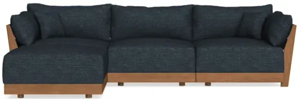 Modular Bondi Espresso 3-Seater Sectional in Baltic Blue | Memory Foam Blend