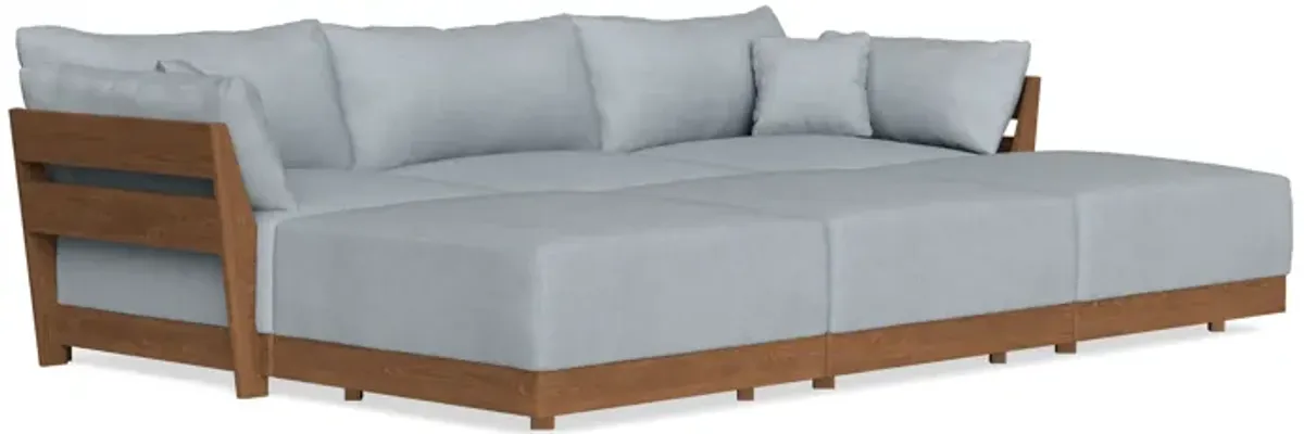 Modular Bondi Espresso 3-Seater Daybed Sofa Sectional in Ash | Memory Foam Blend