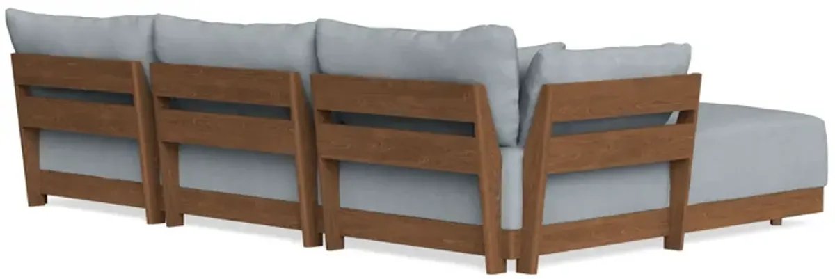 Modular Bondi Espresso 3-Seater Daybed Sofa Sectional in Ash | Memory Foam Blend