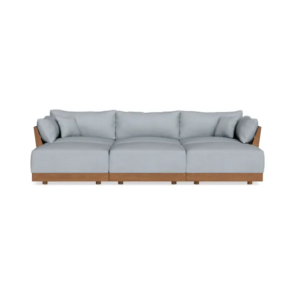 Modular Bondi Espresso 3-Seater Daybed Sofa Sectional in Ash | Memory Foam Blend
